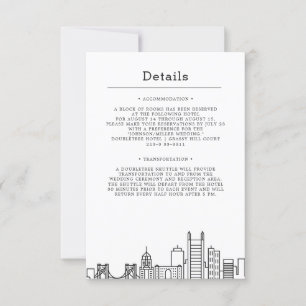 Pittsburgh Wedding Guest Details Invitation