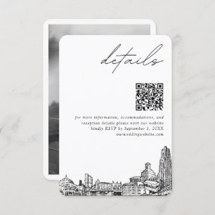 Pittsburgh Wedding Modern Details QR Code Enclosure Card