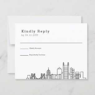 Pittsburgh Wedding   Stylized Skyline RSVP