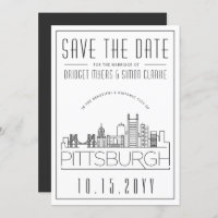 Pittsburgh Wedding |Stylized Skyline Save the Date
