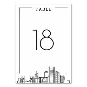 Pittsburgh Wedding Table Number