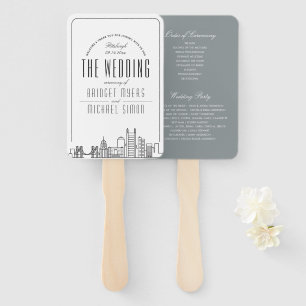 Pittsburgh Wedding   Wedding Program Hand Fan