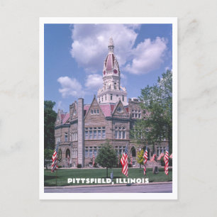 Pittsfield Illinois Pike County Courthouse Photo Postcard