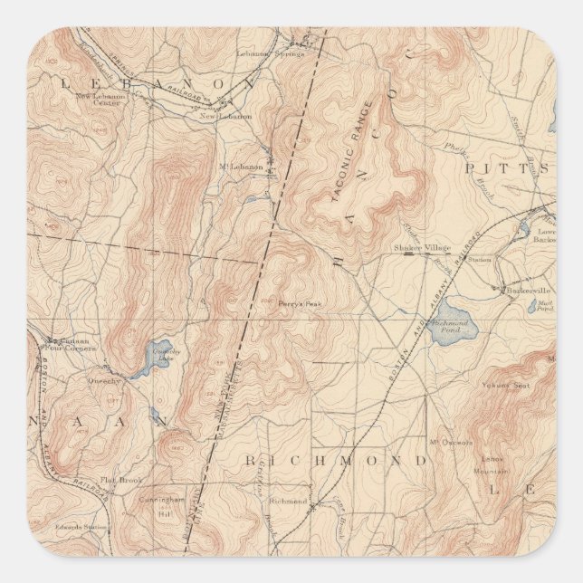 Pittsfield, Massachusetts Square Sticker (Front)