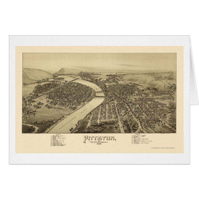 Pittston, PA Panoramic Map - 1892 (Front Horizontal)