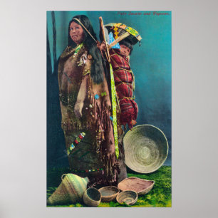 Piuta Native Mother and Child in a Papoose Poster