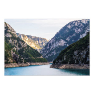 Piva river canyon in the northern Montenegro. Photo Print