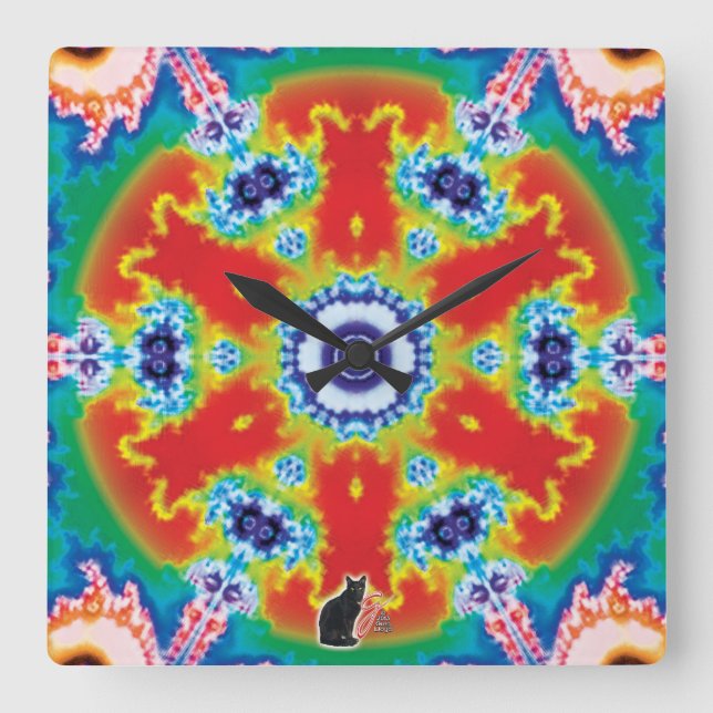 Pivitol Kaleidoscope Square Wall Clock (Front)