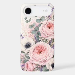 Pivoine rose blush doux et Anémone blanche à l'aqu