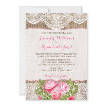 Pivoine rustique de roses de faire-part de mariage