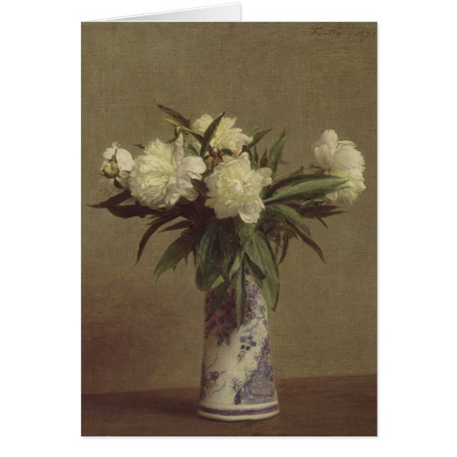 Pivoines dans un vase bleu et blanc (Devant)