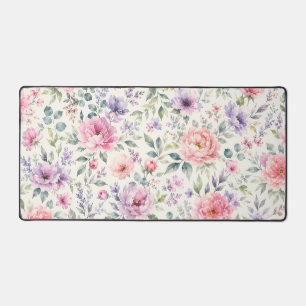 Pivoines et lavande en motif floral à l'aquarelle