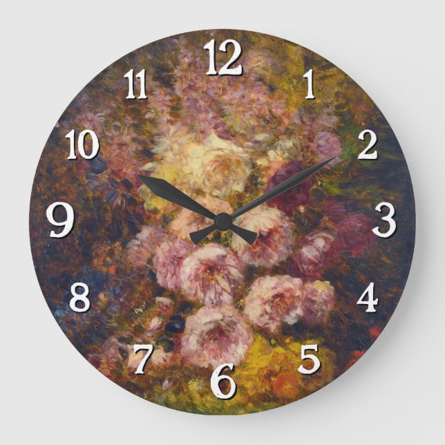 Pivoines – Félix Ziem Large Clock (Front)