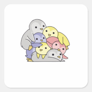 Pivotgender Flag Pride Lgbtq Cute Penguin Square Sticker