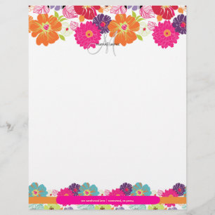 PixDezine Alegre Retro Floral Letterhead