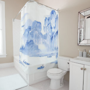 PixDezine Blue Chinoiserie Valley Living Landscape
