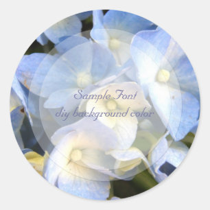 PixDezine blue hydrangea/DIY background colour Classic Round Sticker