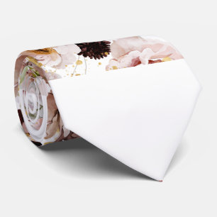 PixDezine Boho H2 Dusty Roses Burgundy Mums Tie