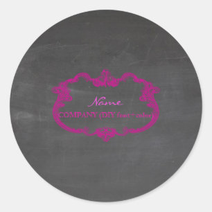 PixDezine Chalkboard+Whimsical Baroque Frame Classic Round Sticker