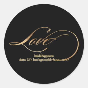PixDezine dazzled faux gold/love Classic Round Sticker