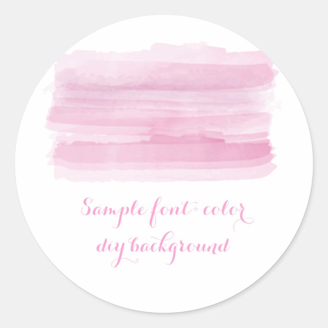 PixDezine digital watercolor/pink Classic Round Sticker (Front)