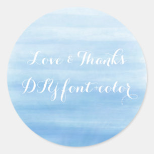 PixDezine digital watercolor/placid blue Classic Round Sticker