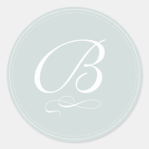 PixDezine DIY monogram+DIY colour/scroll Classic Round Sticker