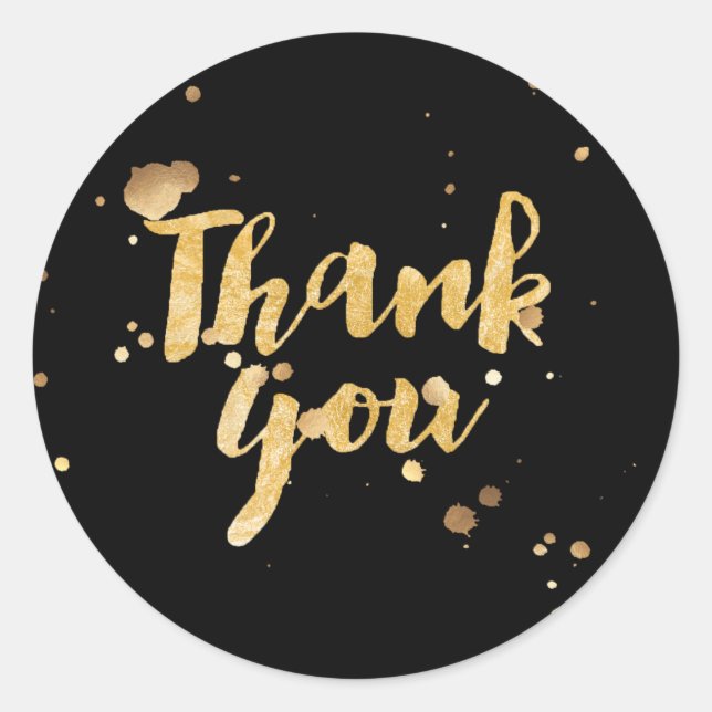 PixDezine faux gold/thank you/diy background Classic Round Sticker (Front)