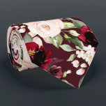 PixDezine H2 Flowers Burgundy Blush Roses Tie<br><div class="desc">PixDezines floral watercolor neck tie, burgundy and blush roses. This is an adjustable tiled image, you can rearrange and size the pattern as you wish. It is a DIY background colour.
Copyright © 2011-2021 PixDezines™.</div>