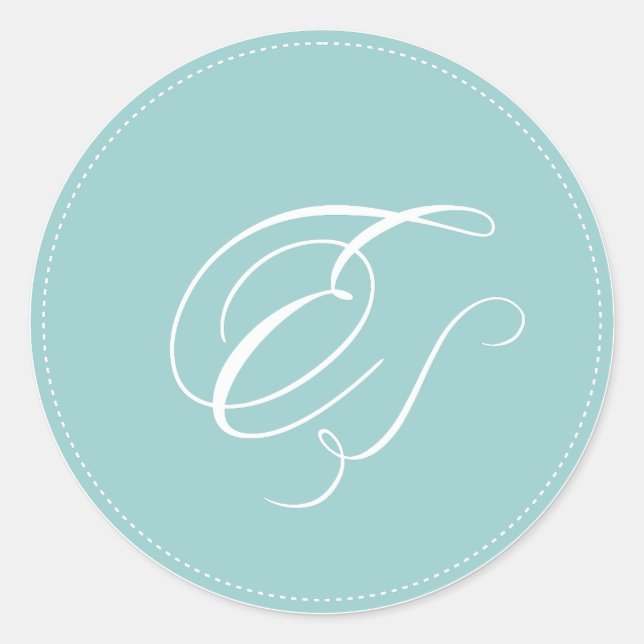 PixDezine monogram E, diy background colour Classic Round Sticker (Front)