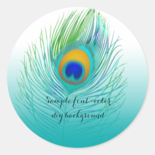 PixDezine peacock plume Classic Round Sticker