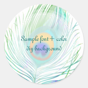 PixDezine peacock plume Classic Round Sticker