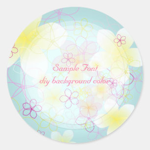 PixDezine plumeria/DIY background colour Classic Round Sticker