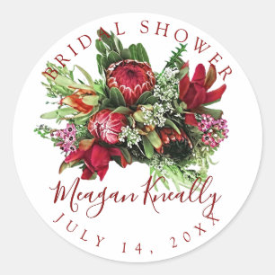 PixDezine PROTEA BOUQUET/MASALA RED/DIY EVENT Classic Round Sticker