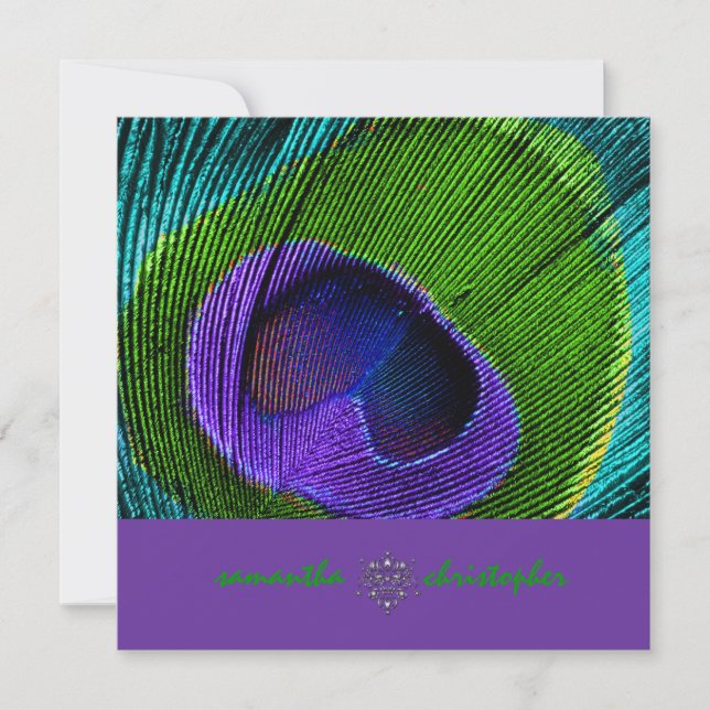PixDezine Psychedelic Peacock feather Invitation (Front)