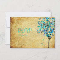 PixDezine rsvp viintage feuilles d'érable bleu