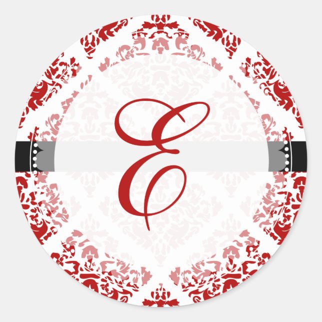 PixDezine stella damask+DIY colour+font Classic Round Sticker (Front)