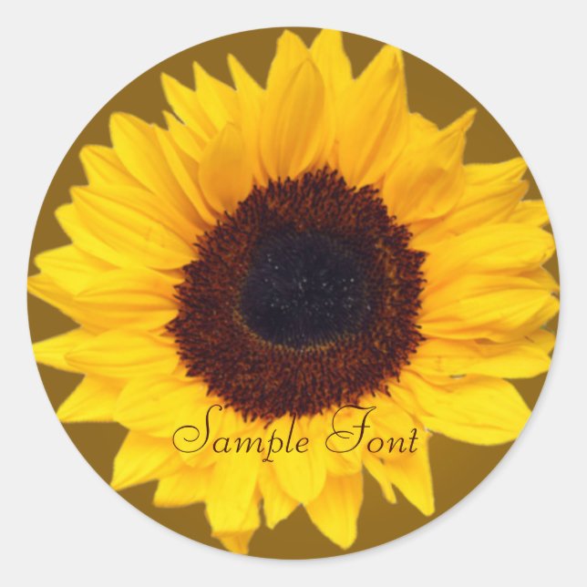 PixDezine sunflower/DIY background colour Classic Round Sticker (Front)