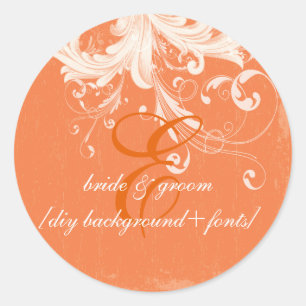 PixDezine vintage swirls/diy colour Classic Round Sticker