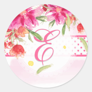 PixDezine watercolor may flower/diy trim colour Classic Round Sticker