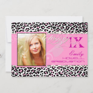 PixDezines 2012 Grads, cheetah print/diy colours Invitation