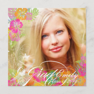 PixDezines 2012 Graduation hibiscus leis Invitation