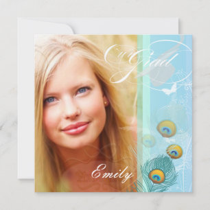 PixDezines 2012 Graduation Photo+diy peacock Invitation
