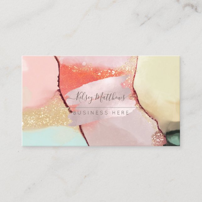 PixDezines Abstract Alcohol n Ink Business Card (Front)