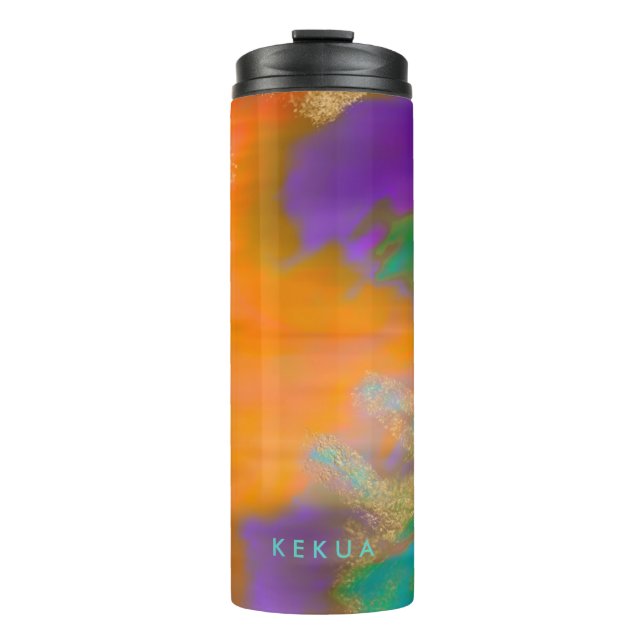 PixDezines Abstract/Faux Gold Thermal Tumbler (Front)