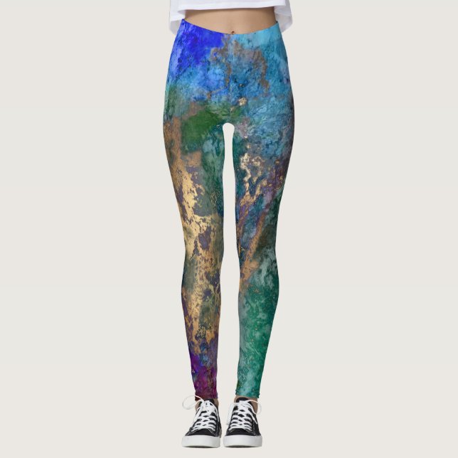 PixDezines Abstract Galaxy / Cosmic Energy Leggings (Front)