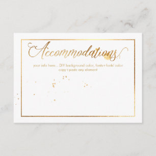 PixDezines Accommodations, Dazzled/Faux Gold Enclosure Card
