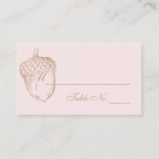 PixDezines Acorns/Faux Rose Gold/Place Cartes (Devant)
