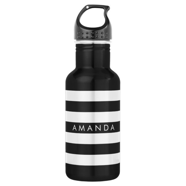PixDezines adjustable white stripes/diy background 532 Ml Water Bottle (Front)