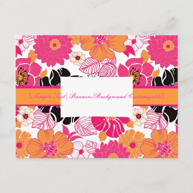 PixDezines Alegre Retro Floral, Marketing Postcard (Front)